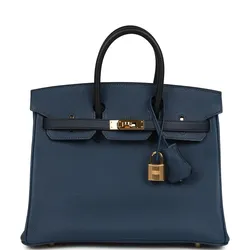 Birkin Tri Color Bleu De Prusse Bleu Indigo And Black Epsom 25