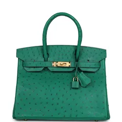 Birkin Vert Vertigo Ostrich 30